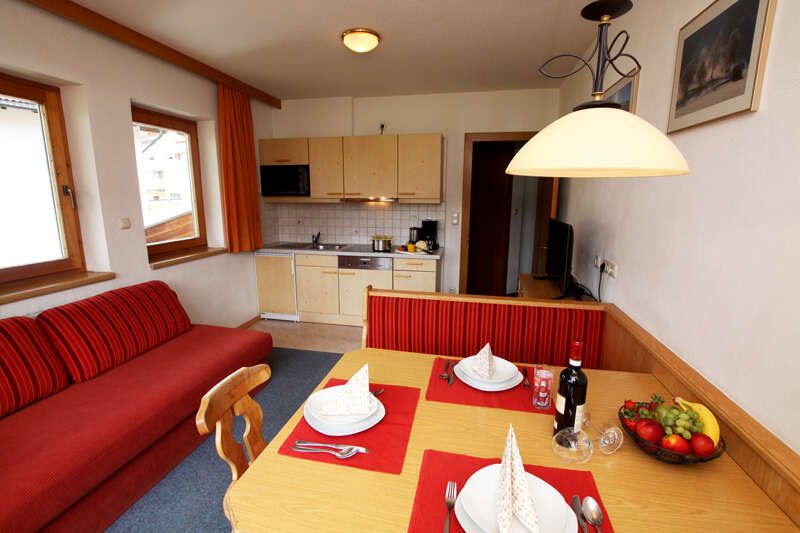 Kitchen-living room in Apartment 2 in Haus Astrid